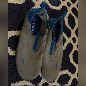 Speedo Gray and Blue Water Shoes Slip-On Design